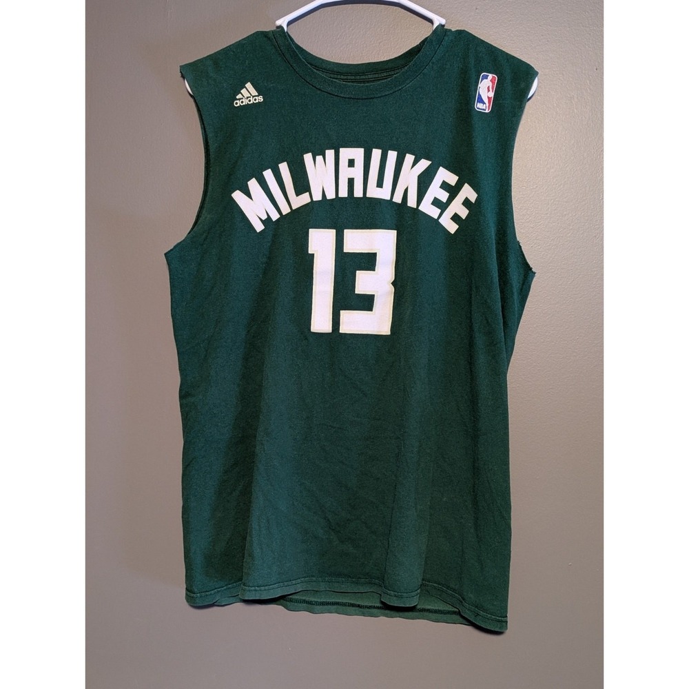 Milwaukee BUCKS SLEEVELESS Adidas Shirt NBA GREEN BASKETBALL Number 13 Brogdon